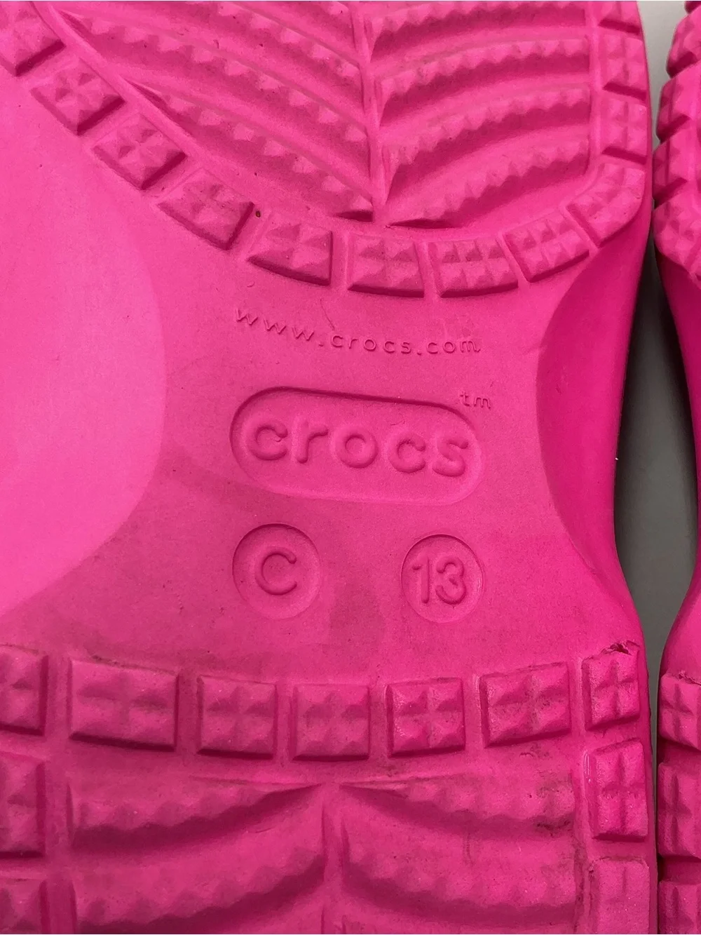 Crocs Youth Classic Lined Pink Clog Sparkle Size C13 #207656 Slip On Glitter